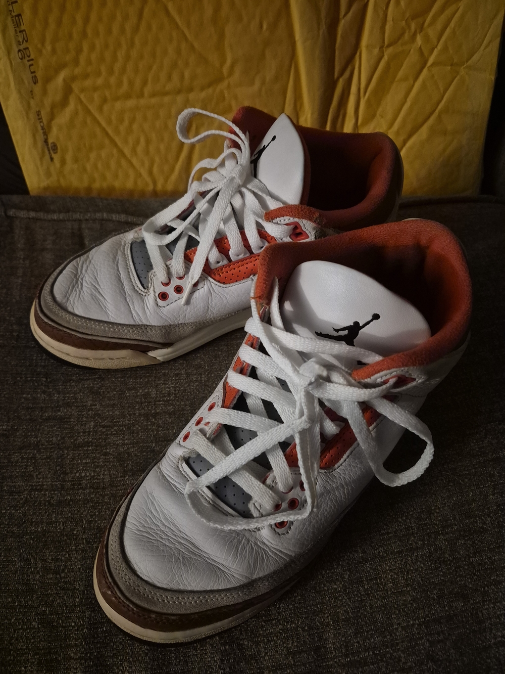 Jordan Kid’s White & Orange Retro Basketball Shoes